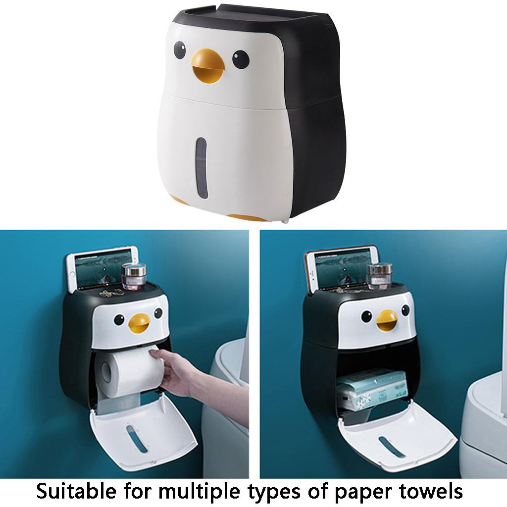 Porta Carta Igienica Domestico Impermeabile Montato a Parete Scatola Portaoggetti da Bagno con Ripiano Scatola di Plastica per Fazzoletti per Famiglia