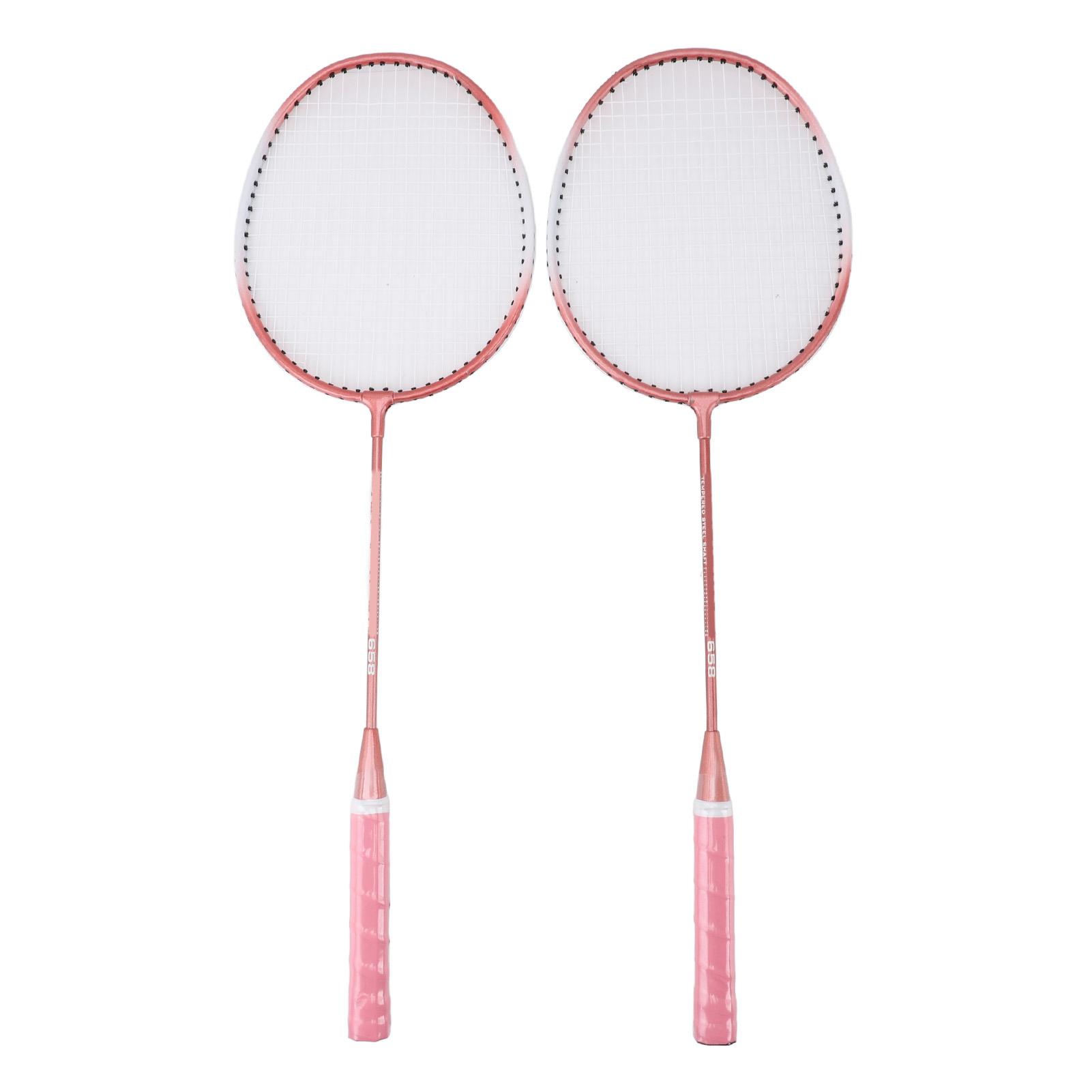 Badminton Set Professional Iron Alloy Badminton Racket with 3 Shuttlecocks Carrying Bag for Beginner Child Adult