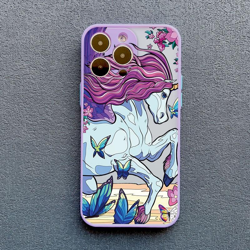 Cartoon Unicorn Phone Case For iPhone 12 13 Pro Max Mini XR XS X 8 7 Plus Back Cover For iPhone 11 14 Pro Max Shockproof Shells