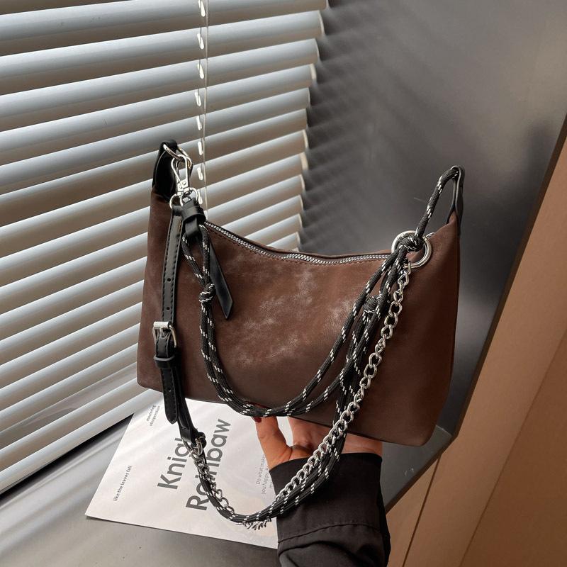 Chain Underarm Bag Women's 2025 New Trendy Fashion Versatile Retro High-end Shoulder Bag Commuter Messenger Bag