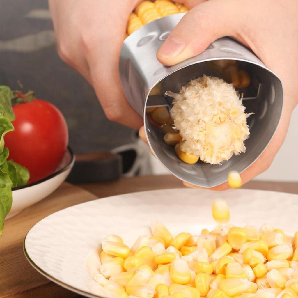 Corn Cob Stripper Stainless steel corn thresher Stainless Steel Corn Cutter Peeler Tool Non Slip Stripper Sheller kitchen gadget