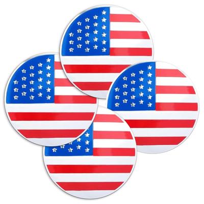 Car Rim Center Cover Decoration, Flag Wheel Center Cover - 4 Pcs Vista Car