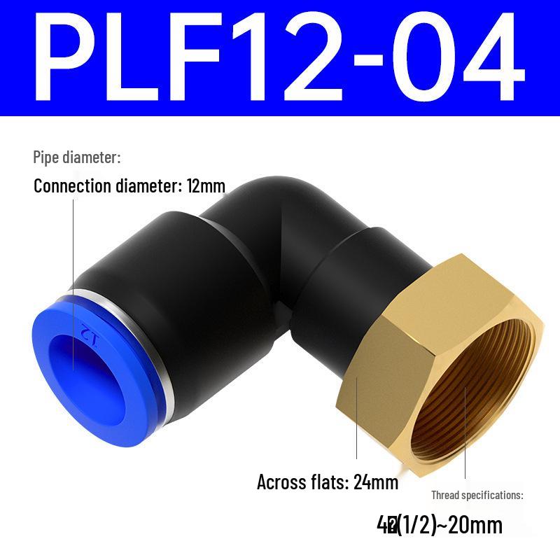 Pneumatischer L-förmiger 90° Luftschlauchverbinder Winkelstück Düse PLF6-01/8-02