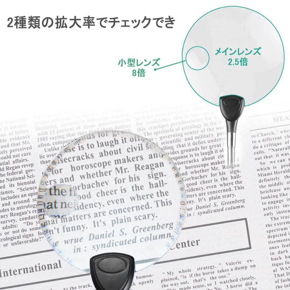 COOLEAD Stand Magnifying Glass with LED 11cm Lens Adjustable Angle and Ideal for Desktop Nail Precision and More Light, Clip-on Compatible, Diameter,