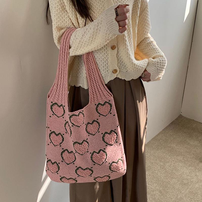 Vielseitige Stricktasche Stricktasche Liebe Umhängetasche Handtasche Einkaufstasche