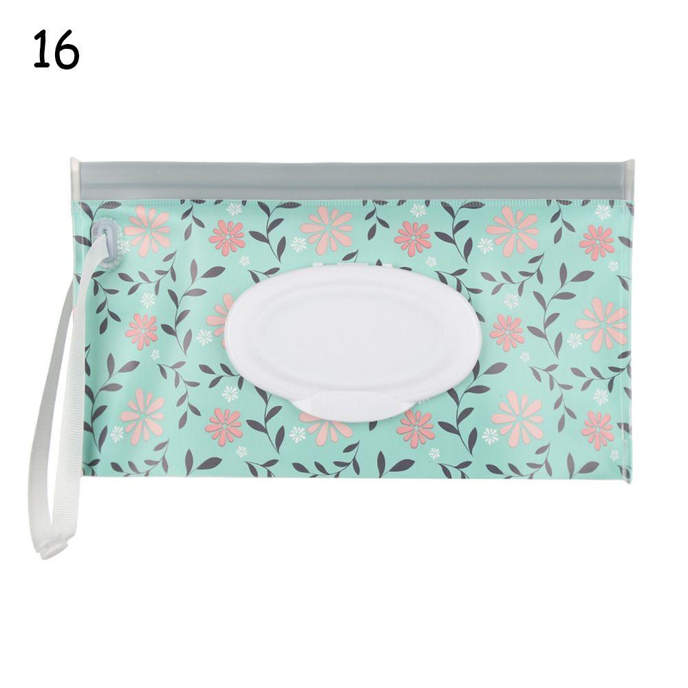 1pcs Fashion Cute Snap-Strap Flip Cover Carrying Case Portable Wet Wipes Bag Cosmetic Pouch Stroller Accessories Tissue Box