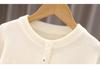 2025 Girls' Stylish Knit Cardigan - Round Neck Sweater for Spring & Autumn