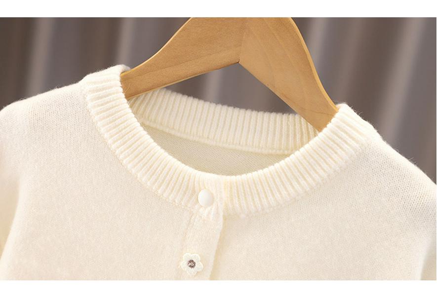 2025 Girls' Stylish Knit Cardigan - Round Neck Sweater for Spring & Autumn