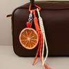 Fruit Keychain Pvc Handmade Woven Lemon Strawberry Bag Decor For Casual Use