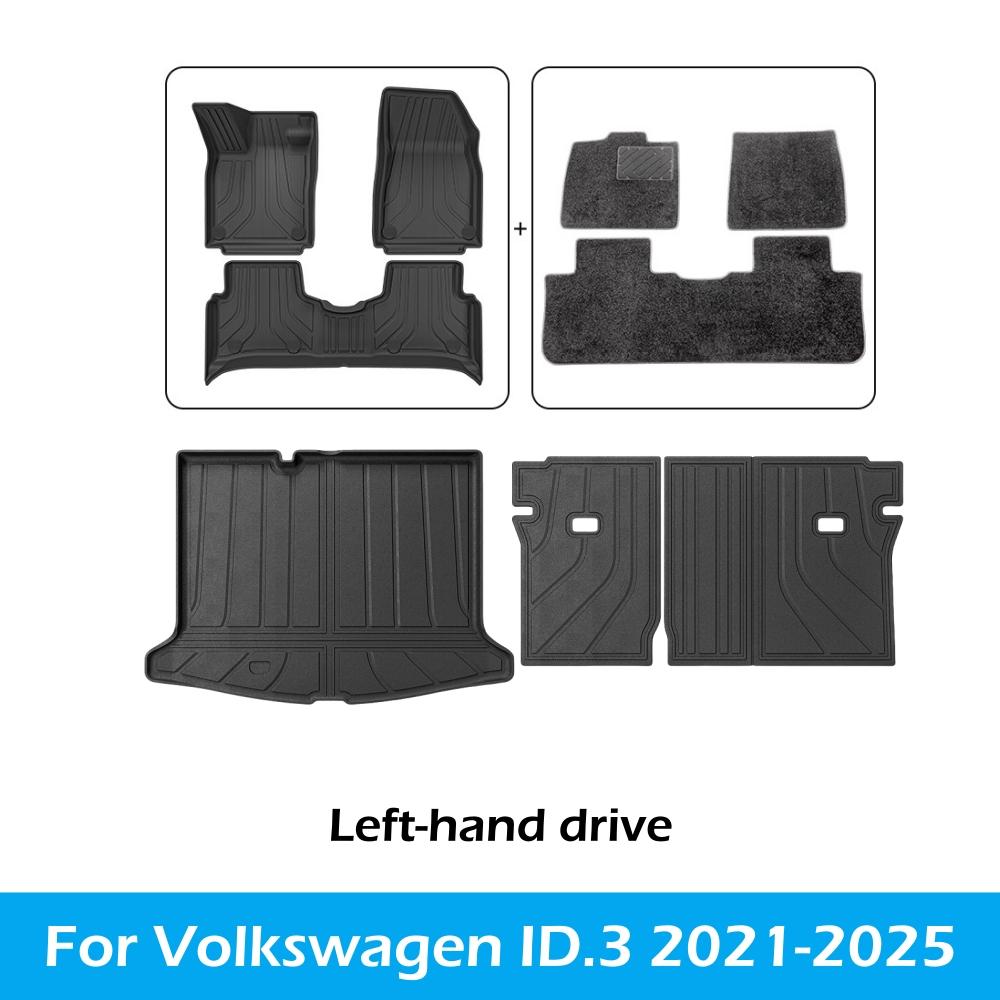 For Volkswagen ID.3 2025-2025 All Weather Floor Mats Custom Fit Floor Liner Floor Carpets Trunk Mat Set