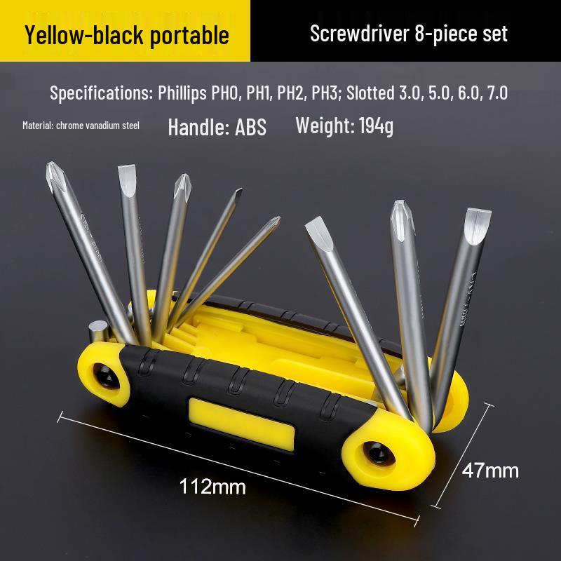 Compact Folding Multi-Tool Set: Metric & Imperial Hex, Torx, Screwdriver