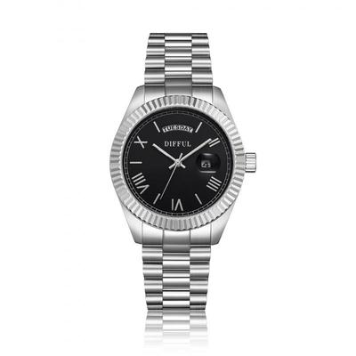 Men's Stainless Steel Waterproof Quartz Watch with Calendar