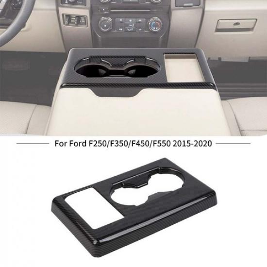 

For Ford F250/350/450/550 15-20 Carbon Consol Front Water Cup Holder Panel Cover