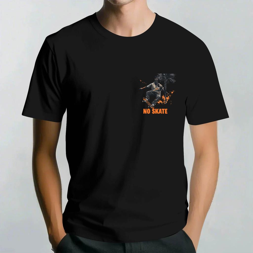 Men's Round Neck Casual Street Printed Short-sleeved T-shirt Top