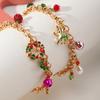 2022 New Fashion Women Lovely Christmas Elk Wreath Bracelet Christmas Party Bell Charms Pendant Metal Bangles Bracelet Jewelry