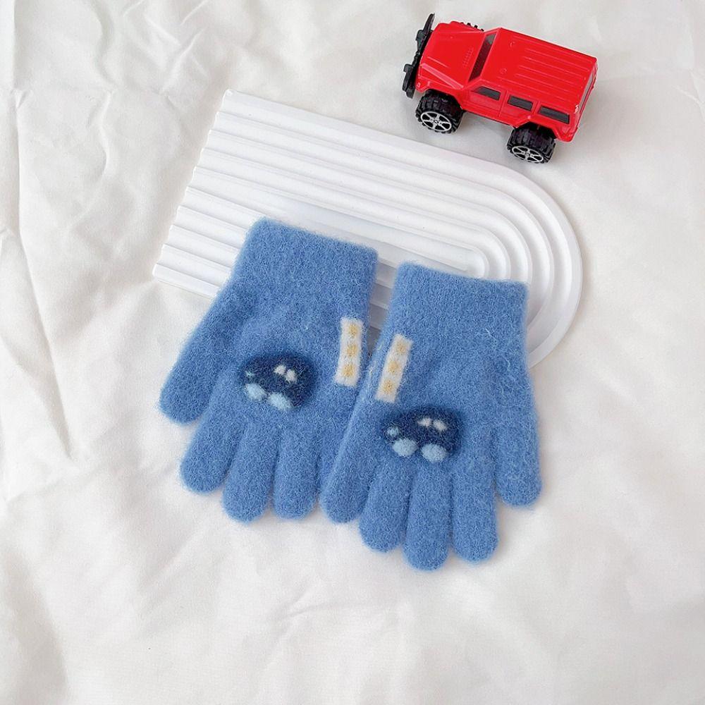 Coldproof Children Gloves Warm Knitted Mittens Durable Winter Plush Gloves  For 2-5 Years Kids