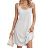 Women Summer Casual Sleeveless U Neck Eyelet Print Solid Short Beach Vacation Fashion Lightweight Breathable Comfortable Dress