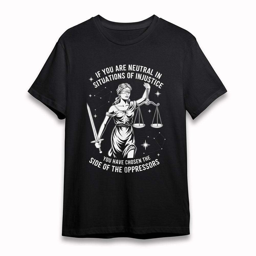 

Women s Soft T-Shirt Lady Justice Quote Print Tee Short Oversize Cotton Black 3XL