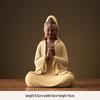 Ceramic Seated Guanyin On Lotus with Light Ring and Anjali Mudra for Home Decor