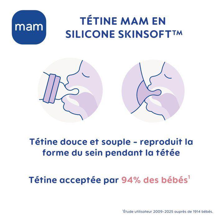 Tétine mam silicone débit x ultra rapide - lot de 2