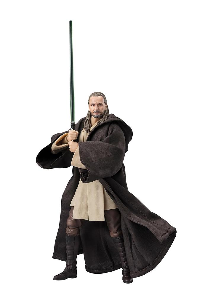 TAMASHII NATIONS Figurine mobile peinte de 150 mm, Jinn le Fantôme, SHFiguarts Qui-Gon (La menace de STAR WARS) Environ. PVC, ABS et tissu