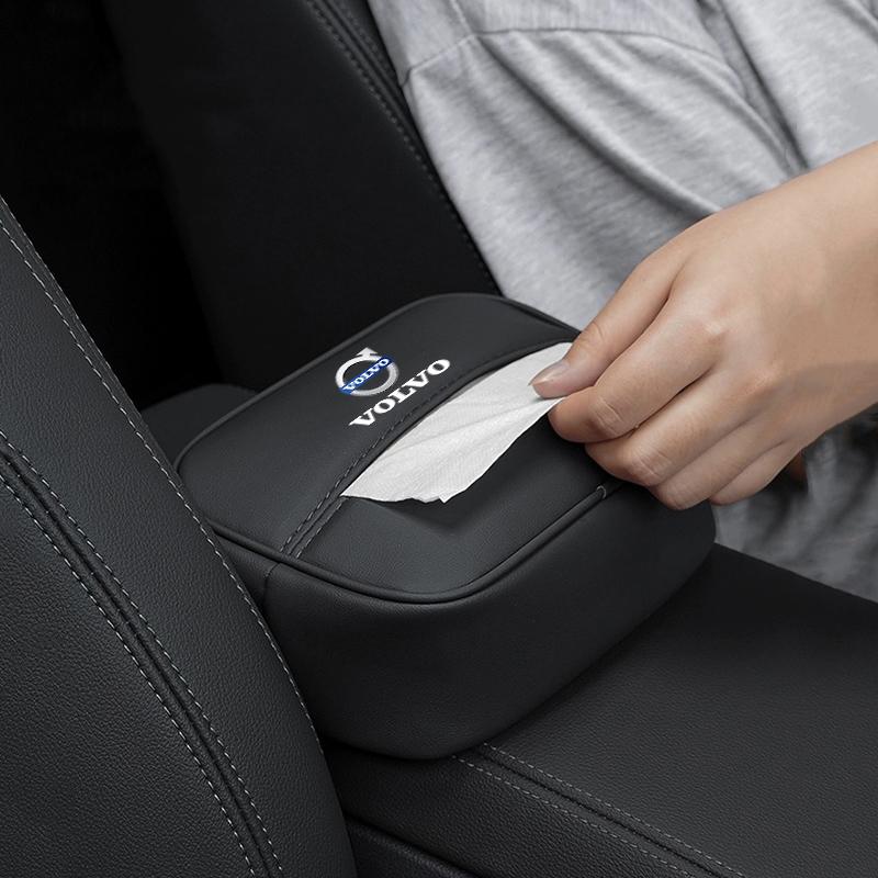 Car Interior Tissue Storage Box Auto Armrests Sunshades Seat Accessories For Volvo Xc60 Xc90 V40 V60 S60 V50 V90 S80 C40 XC40