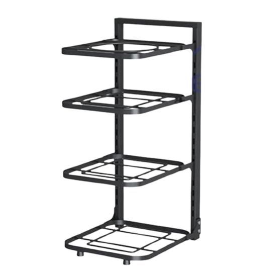 Multi-Layer Pot Storage Rack Strong Load-bearing Hollow Design Adjustable Cabinet Under-Sink Pan Rack Cookware Holder