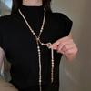 Elegant Multi-layer French Pearl Necklace - Versatile Design for High-end Sweater Chains