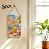 Solid Wood Wall Plaque Summer Wooden Hanging Sign, Welcome Sign Front Door Decor with Refresh Home Rope, Colorful Hanger for Seasonal Farmhouse Beach
