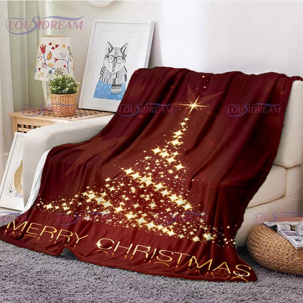 Merry Christmas Santa Claus Blanket Soft Flannel Throw Blanket for Home Bedroom Sofa Travel Office Snowflake Rest Cover Blanket