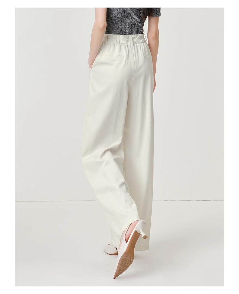 Jiuzi Anna Kou Lazy Relaxation Elastic Waist Loose Wide Leg Pants Women's 2025 Summer New Style