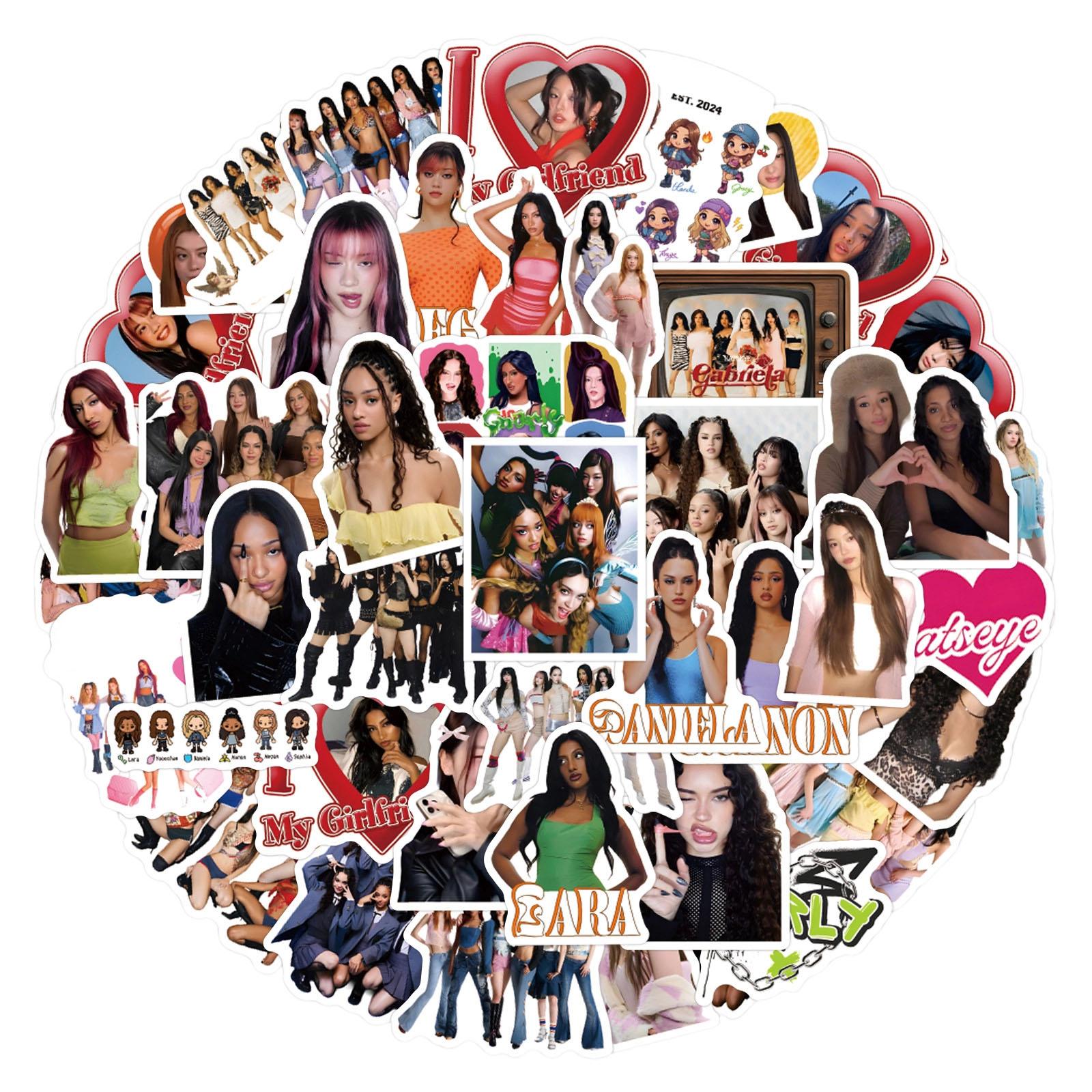 

60 Girl Group Stickers Decorative Luggage Scooter DIY Cross Border Stickers one size