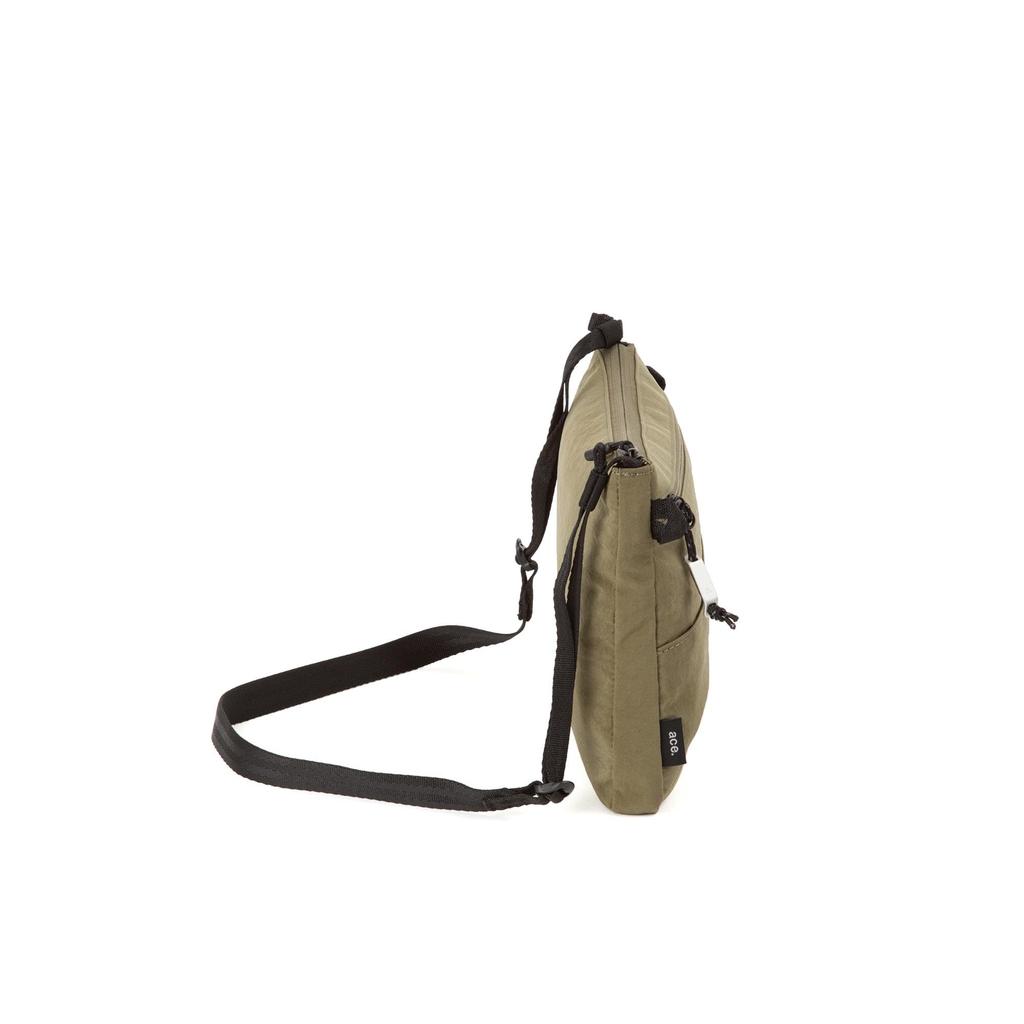 Ace Gene Men's Khaki Falterite Shoulder Bag (17891), Water-Repellent, Lightweight, and Sacoche Design