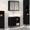 Bathroom Furniture Set 2 Pcs Black Oak Effect Wood Based Material