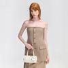 Charles & Keith Solid Color Boston Bag With Pendant Women Handbag Cream CK2-30671730
