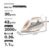 Haier 2000W Portable Ceramic Steam Iron CN plug (adapter included)