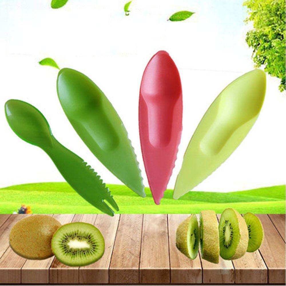 Dig 2 In 1 Many Colors Fruit Utensils Plastic Kiwi Spoon Thicken And Increase