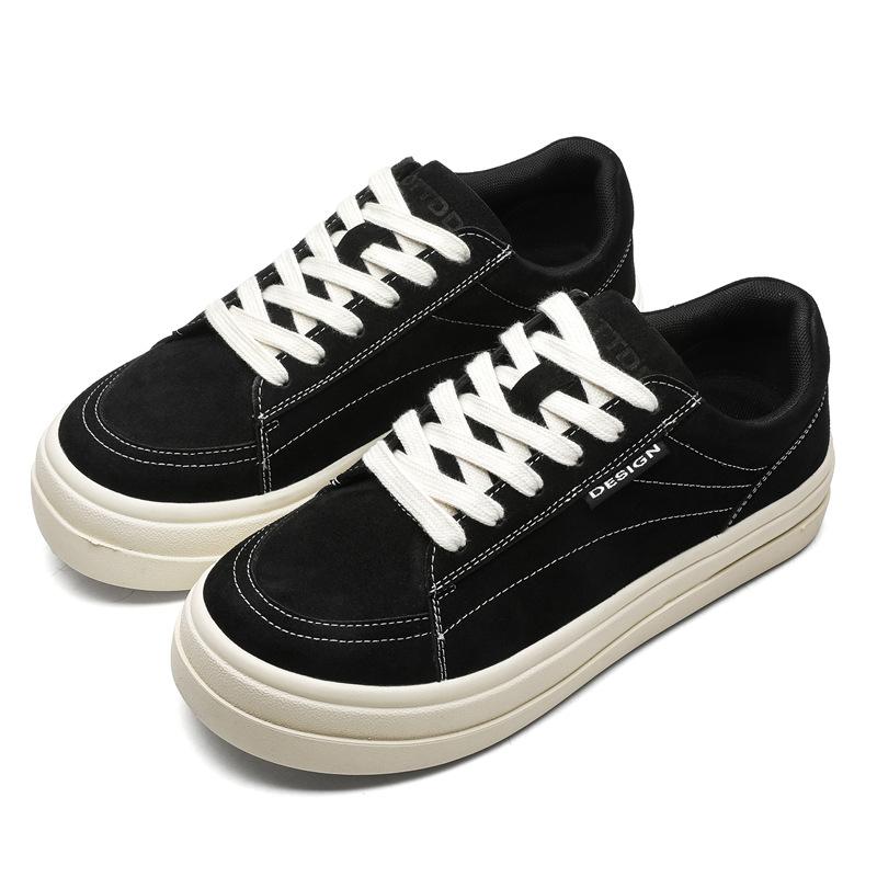 New casual shoes, thick-soled heightened fur sports skateboard shoes, commuter couples, moral training shoes