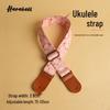 Retro Forest Guitar Strap with Bronze Buckle - Pink/Purple Leaves 031, Pink/White Leaves 032