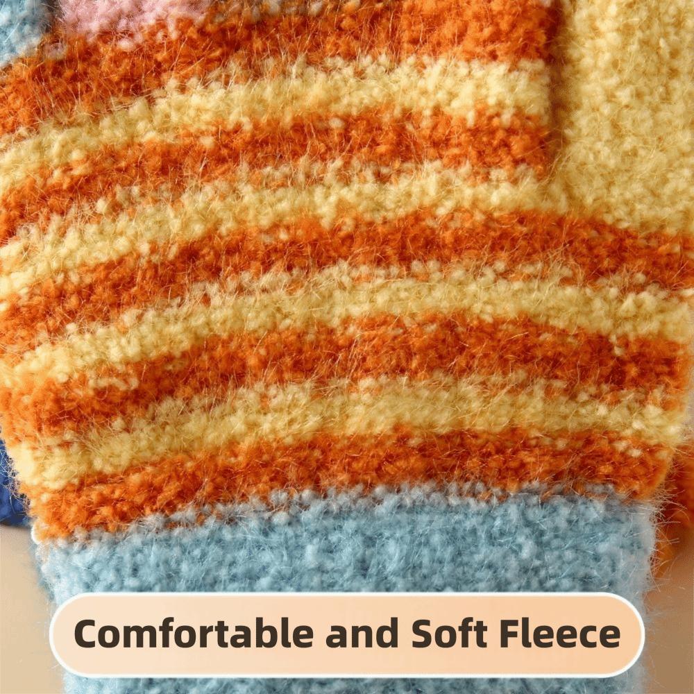 Plyšové Dětské Pletené Rukavice Zesílené Větruodolné Rukavice Dětské Rukavice s Plnými Prsty Venkovní Sporty