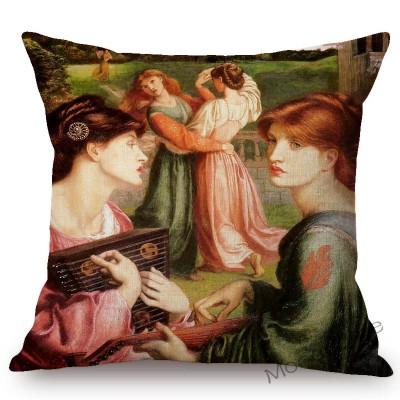 Uk British Artist Dante Gabriel Rossetti World Famous Oil Painting European Beauty Princess Sofa Pillow Case Linen Cushion Cover