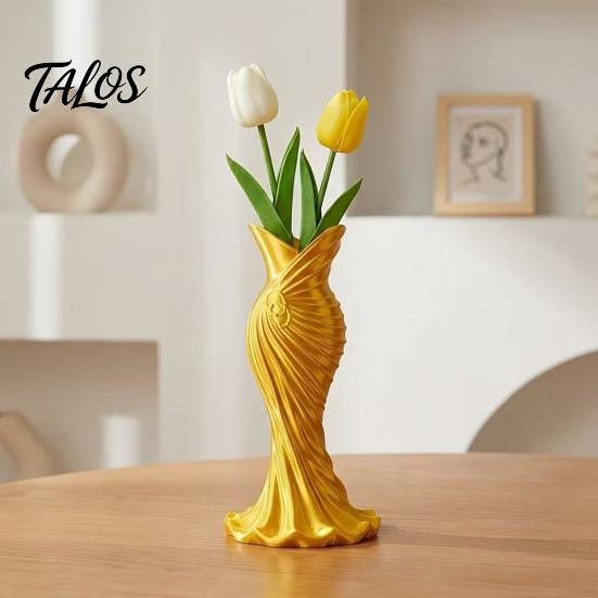 Vaso Sagomato Abito da Sera Stampato 3D Talos, Fioriera Scultura Abito Elegante, Ornamento Minimalista per Casa per Ingresso Mobile Laterale