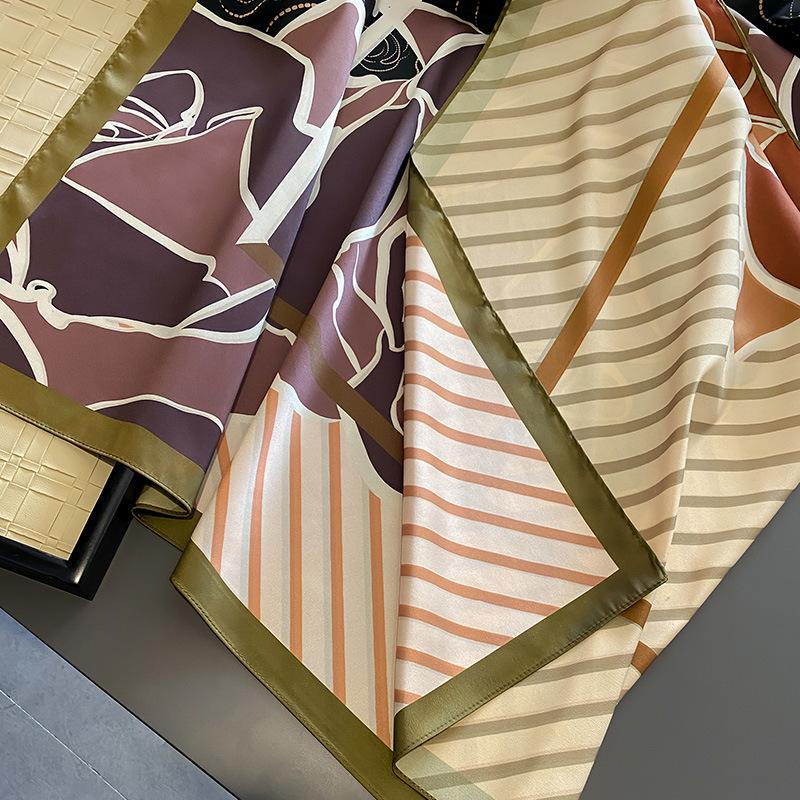 Camellia New Style for Women  Scarf  Scarf  Travel Shawl  Double-sided Printing  Fashionable  Age-reducing  Spring  Autumn  Summer  Universal