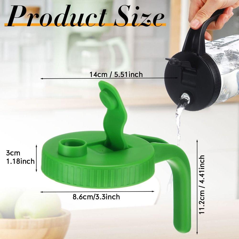 5 Pack Jar Not Included Pour Spout Lids with Handle Colorful Reusable Plastic Flip Cap Lid Kitchen