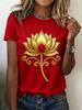 Summer Ethnic Floral 3D Print T-Shirts Women's Streetwear Round Neck Short Sleeve T Shirt Tees Harajuku Y2K Tops Female Clothing