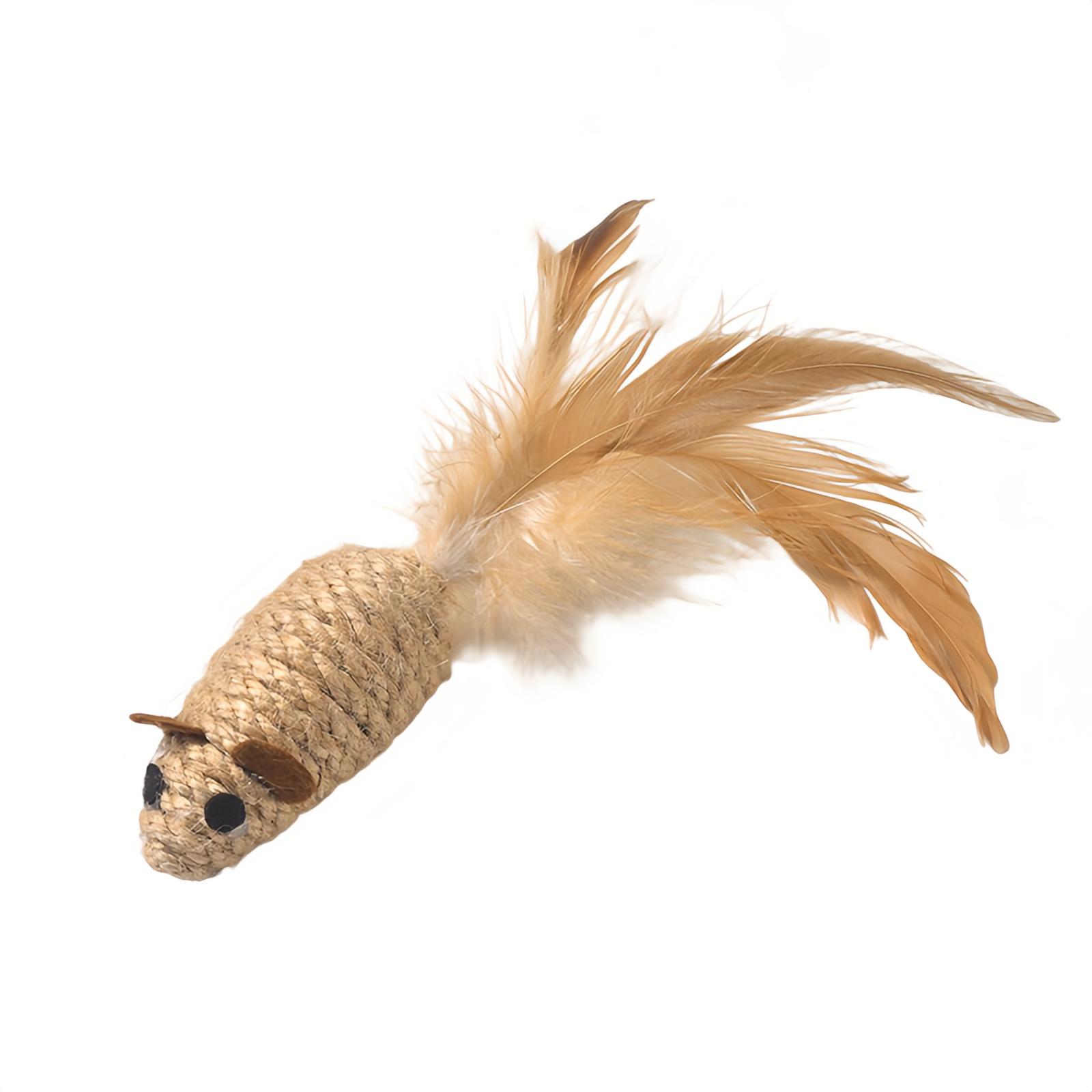 

Natural Sisal Toys For S,Sisal Balls Mice Toys With Rattling Sound For Teractive Scratcher Chew Toy With Cute Mouse Toy One Size