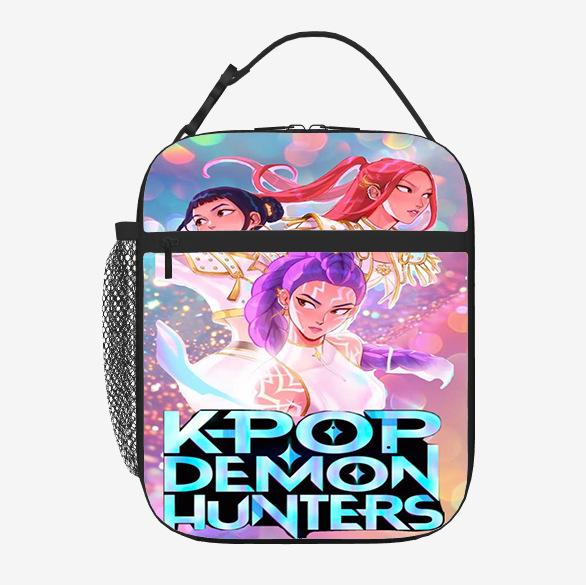 Elementary School Student Card Kpop Demon Hunter Thermal Insulation Bag Portable Outdoor Picnic Bag Children'S Lunch Box Bag Lunch Bag