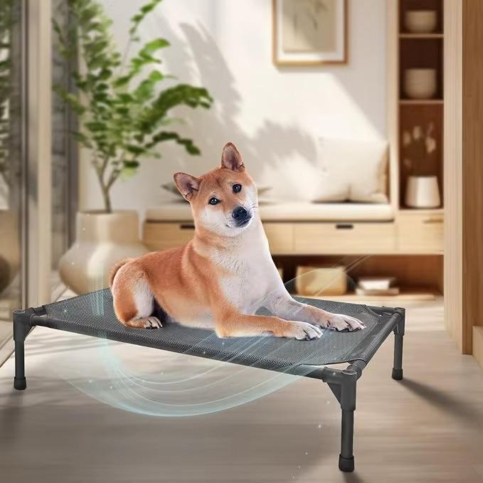 Durable Portable No-Slip Dog Cots Beds Mesh Heat-resistance Elevated Pet Bed Indoor & Outdoor Pet Hammock Camp Bed