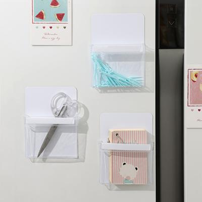 Magnetic Storage Bag Clear No Drill Removable Heavy Duty Refrigerator Microwave Side Storage Container Organizer Holder Kitchen Supplies