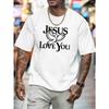 European sizes Men's Faith T-Shirt Print Short Sleeve Round Neck Casual Wear, Breathable Summer Casual Top for Men